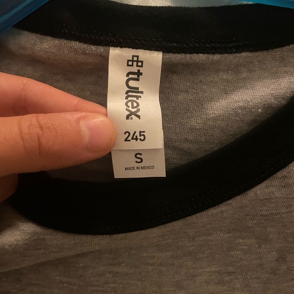 Tultex Black and Gray Raglan Shirt - Picture 3 of 3